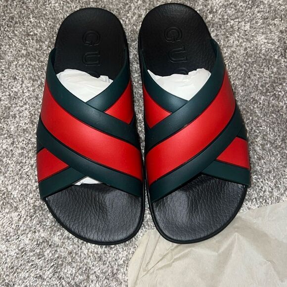 Gucci Web Slide Black Rubber - Picture 1 of 6